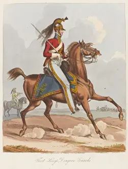 Prints of First Kings Dragoon Guards.Coloured aquatint by and after William Heath, published by J Watson, Vere Street, Bond Street, London Welcome to the whimsical and wonderfully inventive world of William Heath Robinson: First Kings Dragoon Guards Print, 1820