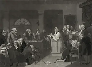 US Capitol Building History Prints: The first prayer in Congress