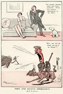 H M Bateman Cartoons Prints: First and Second Impressions by H. M. Bateman