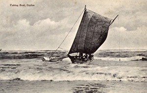Fishing boat on the sea, Ceylon (Sri Lanka) Fishing boat on the sea, Ceylon (Sri Lanka)