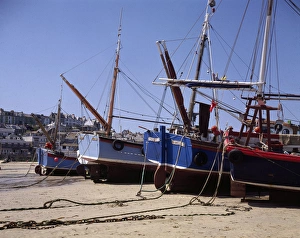 Fishing boats in St Ives harbour, Cornwall Fishing boats in St Ives harbour, Cornwall