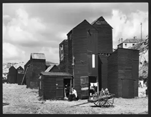 Village Prints: Fishing Huts Print, Hastings Old Town