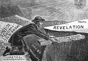 Flat Earth Puzzle: The Puzzled Cleric Print, 1895