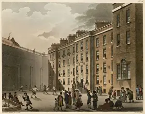 London Prisons History Prints: Fleet Prison Courtyard