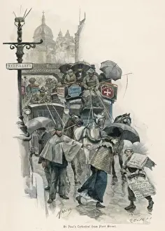 Rainy Day In London Prints: Fleet St in the Rain
