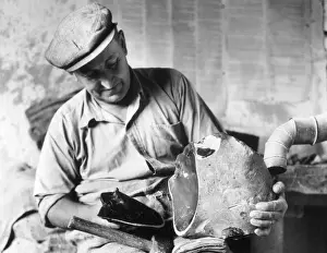 The Flint Knapper Print, Brandon, Suffolk, 1950s