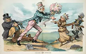 Political Cartoons Of The Past Prints: Flirtation under difficulties