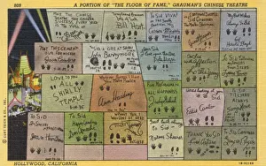 Grauman's Chinese Theatre Floor of Fame Print, 1941