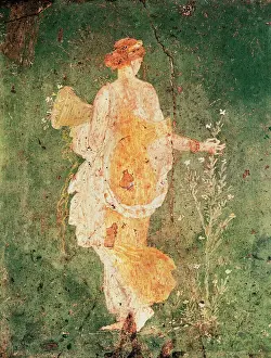 Prints of Flora, goddess of Spring. Roman art. Fresco. Proc: ITALY. Castellammare di Stabia. Stabia Monuments And Landmark Prints: Roman Fresco Print of Flora, Goddess of Spring
