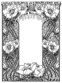 Holiday Home Decor Inspiration Prints: Floral Border (Mono)