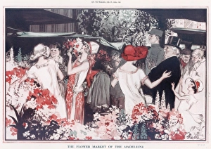 The Flower Market Of The Madeleine by Blampied The Flower Market Of The Madeleine by Blampied