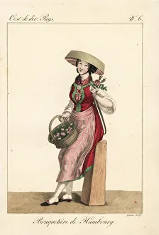 Flower seller of Hamburg, Germany, 19th century Flower seller of Hamburg, Germany, 19th century