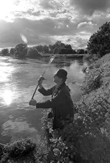Fly fishing, River Wye, Herefordshire Fly fishing, River Wye, Herefordshire