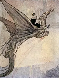 Historical Fantasy Artwork Prints: Flying a Dragon / Timlin