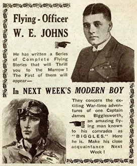 Author Prints: Biggles in The Modern Boy Advertisement Print 1932