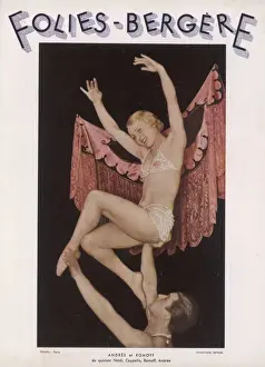Folies Bergere Print - Andree and Romoff Acrobatic Performers