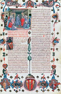 Folio of Codex of the Usages depicting the Catalan Parlia Folio of Codex of the Usages depicting the Catalan Parlia