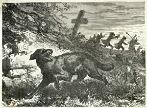 Folklore Print: French Village Werewolf Hunt