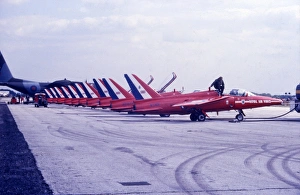 Folland Gnat line-up RAF Red Arrows 1978 Folland Gnat line-up RAF Red Arrows 1978