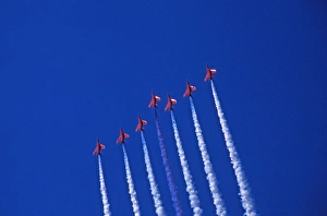 Folland Gnats RAF Red Arrows formation Edinburgh 1971 Folland Gnats RAF Red Arrows formation Edinburgh 1971