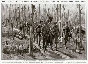 Fortunino Matania Prints: Relief Party in Plug Street Wood Print