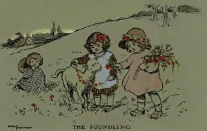 Hand Coloured Postcards Prints: The foundling