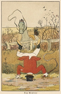 Fox hunter is thrown and falls on his head Fox hunter is thrown and falls on his head