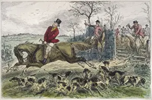 Foxhunting Print: A Huntsman in Full Flight