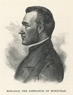 Prints of FRANCISCO MORAZAN Honduras statesman, known as The Liberator of Honduras Related Prints: Francisco Morazan Print, a portrait of the Liberator of Honduras