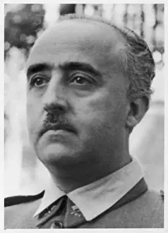 Black and White Print of Francisco Franco
