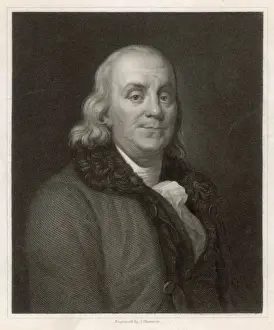 Prints of BENJAMIN FRANKLIN the American statesman, scientist and philosopher Benjamin Franklin Prints: Benjamin Franklin Print