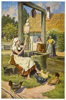 Frau Holle Print - Stepdaughter at the Well
