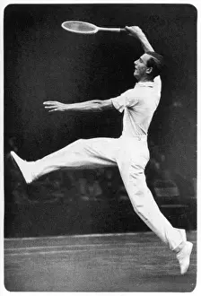 Fred Perry Returning a Serve at Wimbledon Print