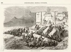 Mexican War Of Independence Prints: French Attack Puebla