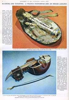 A French cornemuse and an Indian sarangi A French cornemuse and an Indian sarangi