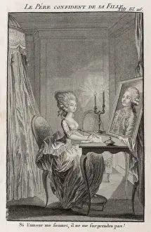 Female Artist Inspiration Prints: French lady at her writing table