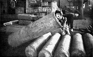 A French soldier lying inside an artillery shell case A French soldier lying inside an artillery shell case