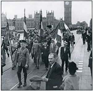 Frenchmen marching in London after enlisting 1939 Frenchmen marching in London after enlisting 1939