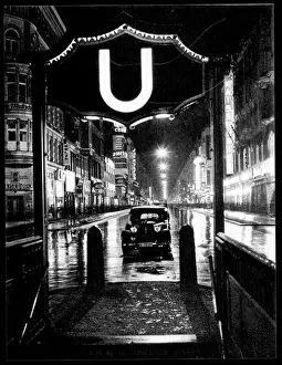 Friedrichstrasse Night Scene Print