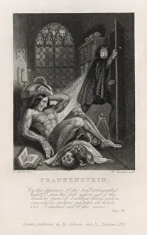 Frontispiece Print from Mary Shelley's Frankenstein, 1818