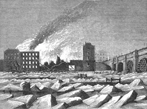 Frost on the Thames Print: 1814 London's Coldest Winter