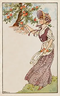 Rural Summer Landscape Prints: The fruit picker