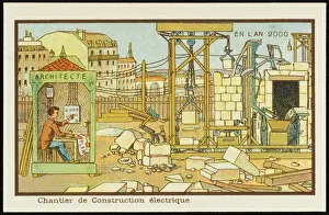 Architectural Innovation Prints: Futuristic building site