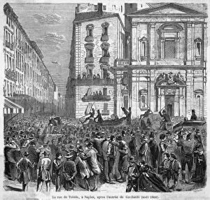 Italian History Figures Prints: Garibaldi at Naples