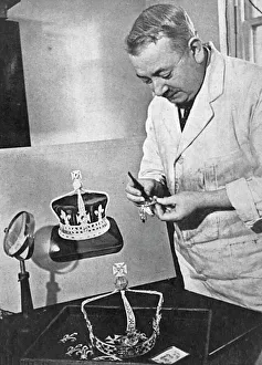 Garrards making the Queens Coronation crown, 1937 Garrards making the Queens Coronation crown, 1937