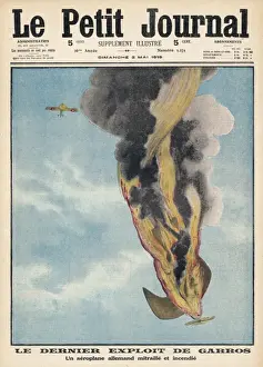 French Aviator History Prints: Garros Downs German