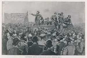 Prints of Meeting of the GASWORKERS at Peckham Rye, London, in favour of better working conditions Peckham Prints: Print of Peckham Rye Gasworkers Meeting