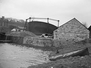 Gasworks after a gale, Haverfordwest, South Wales Gasworks after a gale, Haverfordwest, South Wales