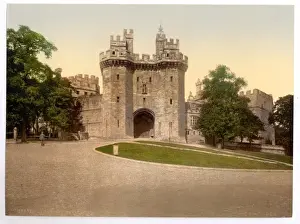 Prints of The gateway, Lancaster Castle, England. Date between ca. 1890 and ca. 1900 Lancaster Prints: Lancaster Castle Gateway Print, circa 1890-1900
