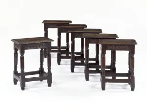 Six Joined Oak Stools, c.1600-1650 Print